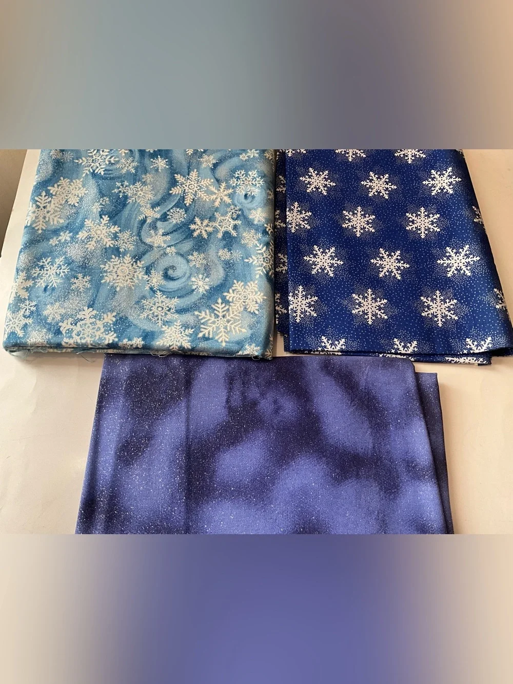 Winter Theme Quilting Sewing Fabric Lot VTG 1998 Timeless Treasures Snowflakes